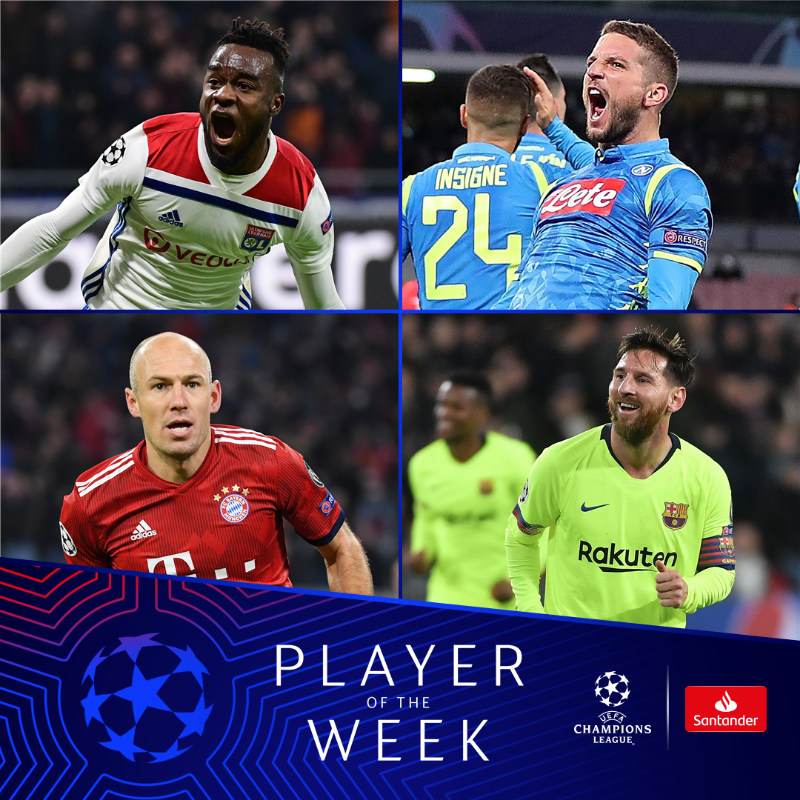 Champions League Player of the Week nominees