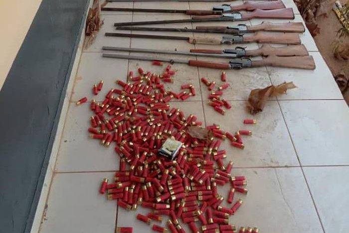 Rifles and cartridges retrieved from the gun runners