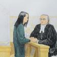 In this courtroom sketch by Jane Wolsak and released to AFP by the artist, Meng Wanzhou (L), Huawei's chief financial officer, speaks with lawyer David Martin in the courtroom in Vancouver, British Columbia on December 10, 2018