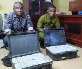 Alleged couriers of the cash intercepted by the EFCC.