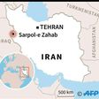 Map locating Sunday's earthquake in western Iran