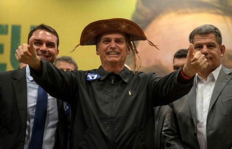Brazil's right-wing presidential candidate Jair Bolsonaro, pictured during a press conference in Rio on October 11, 2018, trounced a dozen rivals in the first round of voting