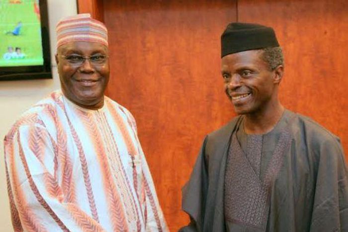Vice President, Yemi Osinbajo visits former Vice President, Atiku Abubakar in Abuja on May 30, 2015