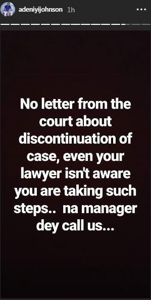 Adeniyi says he is fed up with the divorce proceedings