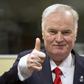 Former Bosnian Serb army chief Ratko Mladic, pictured November 2017, once dubbed the Butcher of Bosnia, told the Serbian commercial station Happy, "Grandpa Ratko sends you kisses" via a live phone call from jail