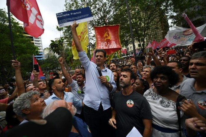 Brazilian leftist presidential candidate Fernando Haddad accuses his far-right rival, Jair Bolsonaro, of being behind a WhatsApp disinformation campaign