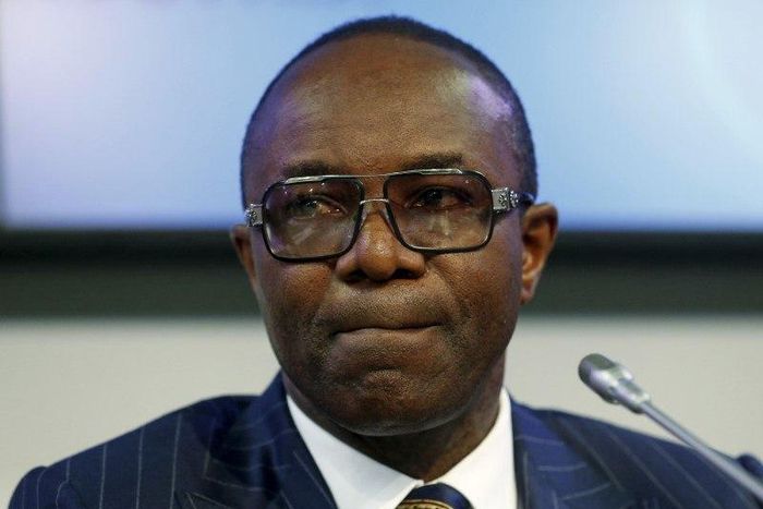 Nigeria's Oil Minister and OPEC president Emmanuel Ibe Kachikwu listens to a news conference after a meeting of OPEC oil ministers in Vienna, Austria, December 4, 2015.