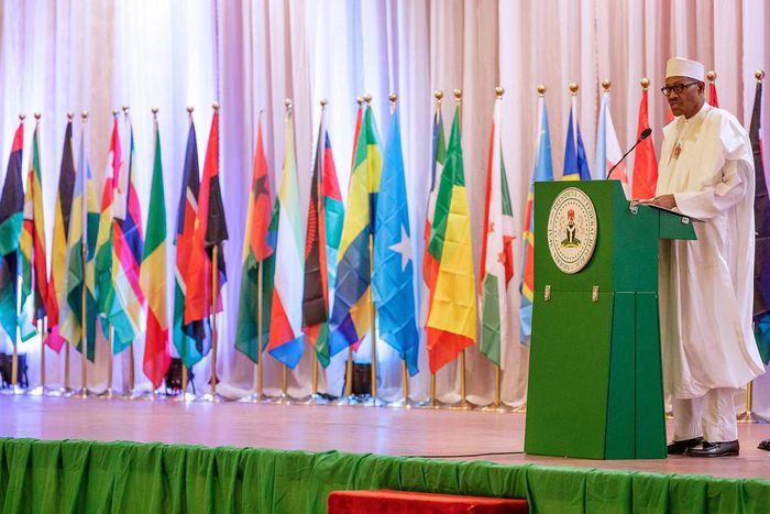 President Buhari speaking at the corruption risk assessment training in Abuja on Monday, December 10, 2018.