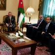 A handout picture released by Jordan's Royal Palace on December 18, 2018, shows King Abdullah II (C-R) meeting Palestinian president Mahmud Abbas (C-L) in Amman