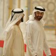 Abu Dhabi's Crown Prince Mohammed bin Zayed (R, pictured July 2018) led a "top-level delegation" to Riyadh after the US halted a controversial refuelling arrangement for coalition air craft engaged in Yemen