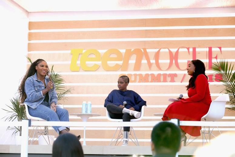 Serena Williams speaking at the Teen Vogue Summit earlier this year