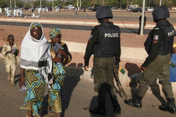 Police officers patroling in Sokoto