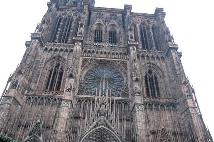 French soldiers stand guard at the closed Christmas market in Strasbourg cathedral after a shooting spree left three dead