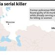 Map locating Irkutsk in Russia where a former policeman was found guilty of 56 murders on December 10, while already serving a life sentence for killing 22 women.