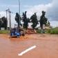 A man only had a short amount of time to escape from a motorcycle or risk being swallowed by a high current flood.