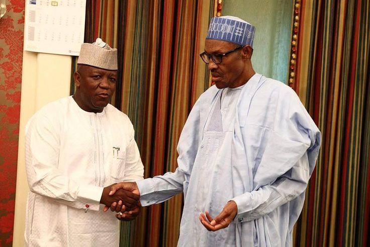 Governor Abdulaziz Yari with President Muhammadu Buhari