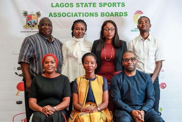 Moyo Ogunseinde with other members of the Lagos Gymnastics board
