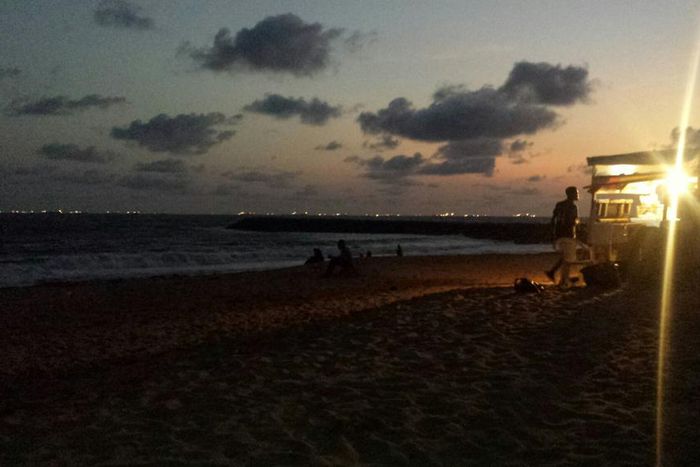 Lagos beach at night