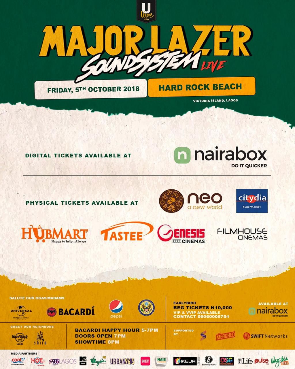 U-Live Africa: DJ Consequence, Xclusive, VSS, others set to perform alongside Major Lazer in Nigeria