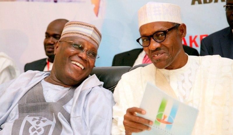 Former Vice President Atiku Abubakar (left) and President Muhammadu Buhari (right)