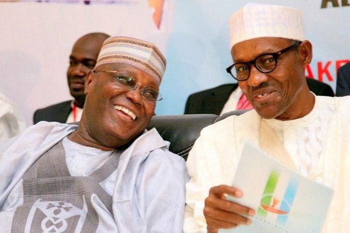 Former Vice President Atiku Abubakar (left) and President Muhammadu Buhari (right)