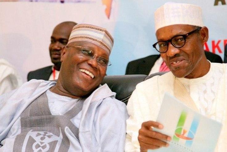 Former Vice President Atiku Abubakar (left) and President Muhammadu Buhari (right)