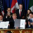 Mexico's outgoing president Enrique Pena Nieto (L), US President Donald Trump (C) and Canadian Prime Minister Justin Trudeau signed a new free trade agreement in Buenos Aires on November 30, 2018 -- now the US Congress needs to approve it