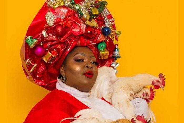 Eniola Badmus definitely knows how to get into the Christmas mood