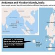 Map showing the remote North Sentinel Island in India's Andaman islands