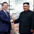 South Korean President Moon Jae-in (L) advocates talking to the North's leader Kim Jong Un to push him to denuclearise