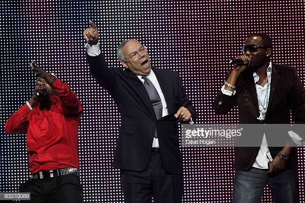 Olu Maintain and Colin Powell dancing to Yahooze [Getty Images]