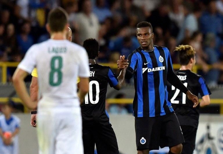 Police seized contracts at Standard Liege involving Obbi Oulare (2R, pictured August 2015), Michel Preudhomme and Dino Arslanagic that were all linked to Bayat