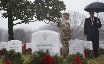 After Skipping Events Honoring Fallen Soldiers, Trump Visits Arlington Cemetery