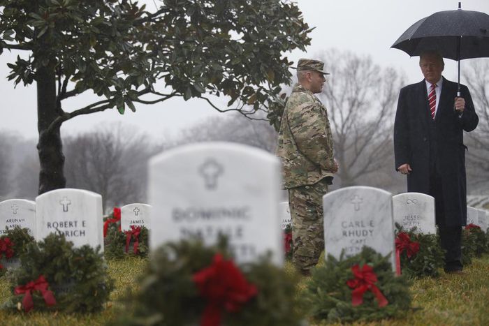 After Skipping Events Honoring Fallen Soldiers, Trump Visits Arlington Cemetery