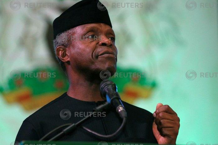 Nigeria's Vice President Yemi Osinbajo speaks during the Nigeria/Ecowas Trade and Investment for Development forum in Abuja, Nigeria November 2, 2017.
