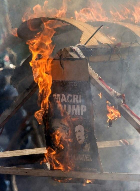 Protesters denounced US President Donald Trump as well as Argentine President Mauricio Macri and the International Monetary Fund which has bailed out his cash-strapped government