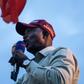 Emmanuel Ramazany Shadary, the "pro-Kabila" candidate seen here campaigning in Goma, was forced to cancel his trip to Tshikapa due to the unrest, according to a source