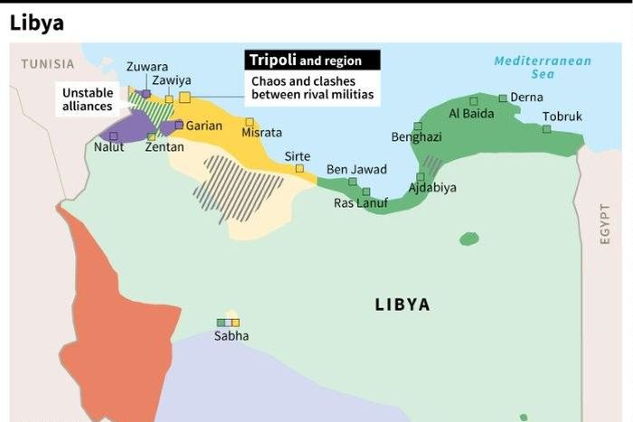 The Tazerbo desert region is controlled by the forces of strongman Khalifa Haftar, who heads the self-styled National Libyan Army, while the capital Tripoli is the seat of a rival -- and internationally-backed -- administration