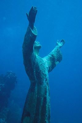 christ of the abyss mediterranean sea spiritual ray