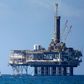 An offshore oil platform is seen in Huntington Beach, California on September 28, 2014.