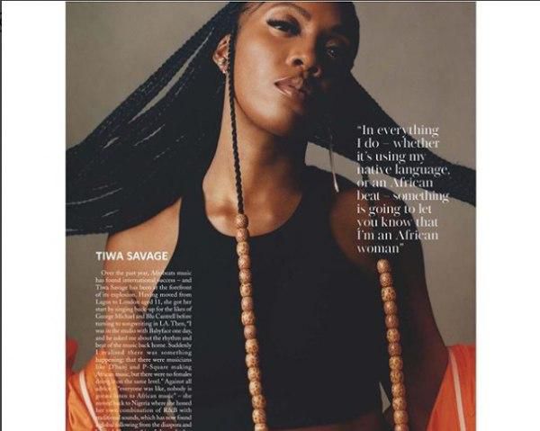 Tiwa Savage featured in British Vogue