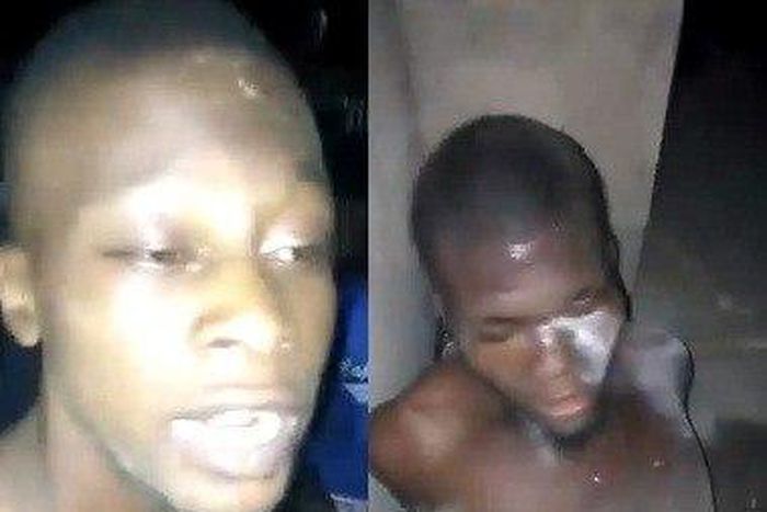 Emeka and Million after the angry mob lynched them