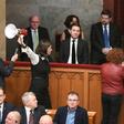 Rare scenes of chaos gripped the Hungarian parliament Wednesday