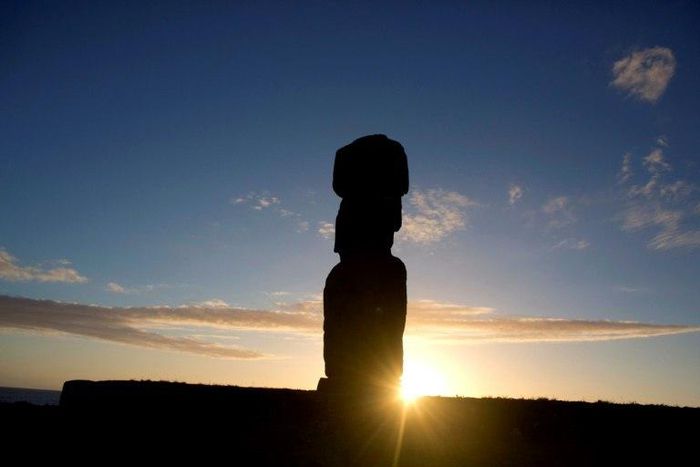 The people of Easter Island hope to persuade the British Museum to return a famous 'moai,' a stone statue like this one, by offering a copy carved using thousand-year-old techniques
