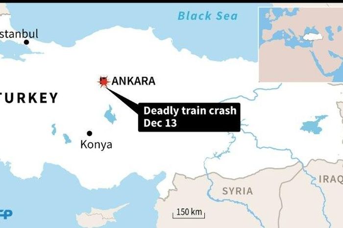 Map locating Ankara, site of a deadly train crash