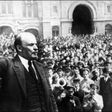 Lenin addresses a meeting in Moscow in 1919