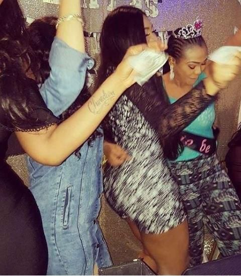 Sandra Okagbue having fun at a friend's bridal shower