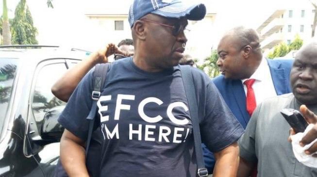Ayodele Fayose at EFCC headquarters in Abuja