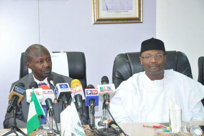 EFCC chairman, Ibrahim Magu visits INEC chairman, Mahmoud Yakubu