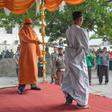 Dozens in the crowd in Indonesia's conservative Muslim province of Aceh jeered and called for the men to be whipped harder